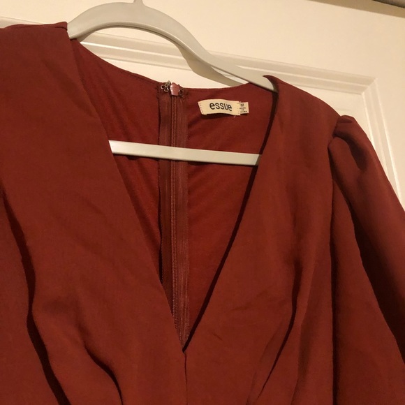 Burnt orange faux tie dress - Picture 7 of 7